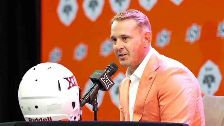 Oklahoma State head coach Eric Morris. Oklahoma State head coach Eric Morris.
