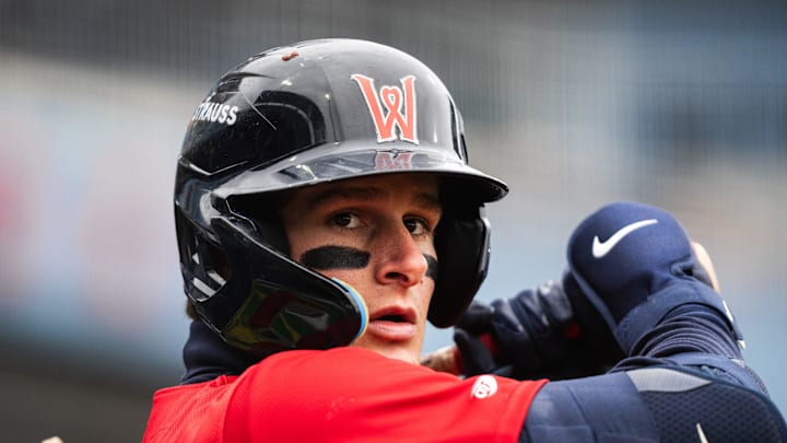 Red Sox top prospect Roman Anthony gets ready for an at-bat during a WooSox game on April 13, 2025 at Polar Park.