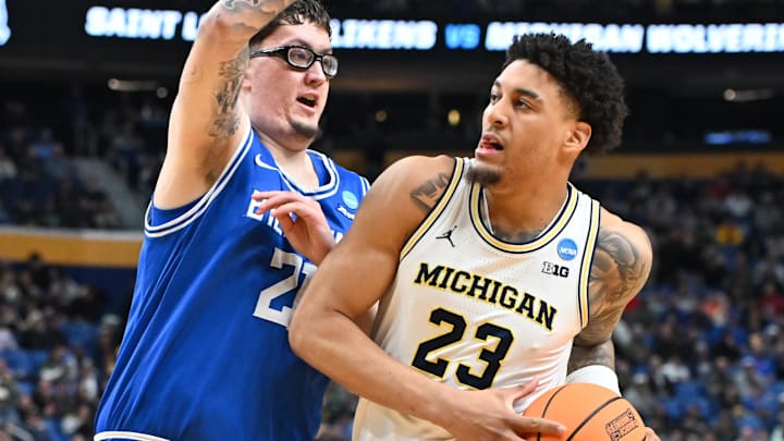 Yaxel Lendeborg and No. 1 Michigan have been dominant so far in March Madness entering the Sweet 16. Yaxel Lendeborg and No. 1 Michigan have been dominant so far in March Madness entering the Sweet 16.