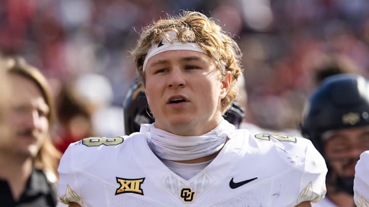 Oct 19, 2024; Tucson, Arizona, USA; Colorado Buffalos safety Ben Finneseth (28) against the Arizona Wildcats at Arizona Stadium.