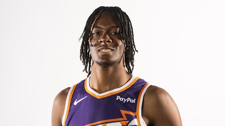 Sep 24, 2025; Phoenix, AZ, USA; Phoenix Suns forward CJ Huntley (22) poses for portrait during Media Day at PHX Arena. Mandatory Credit: Mark J. Rebilas-Imagn Images