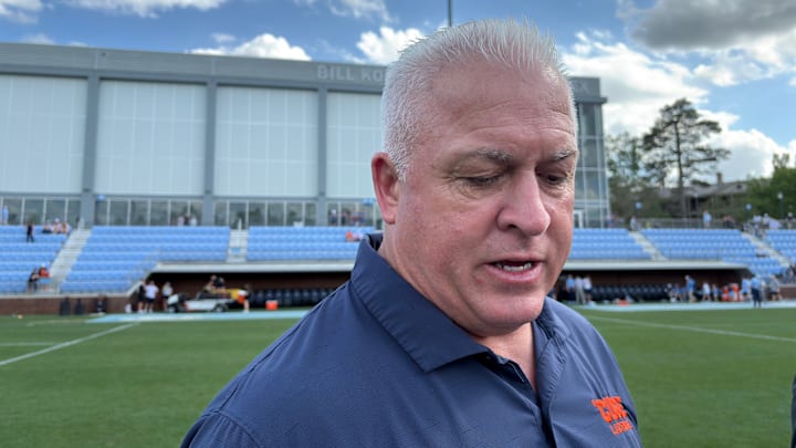Syracuse head coach Gary Gait speaks to the media following a regular season loss April 4 at North Carolina.  