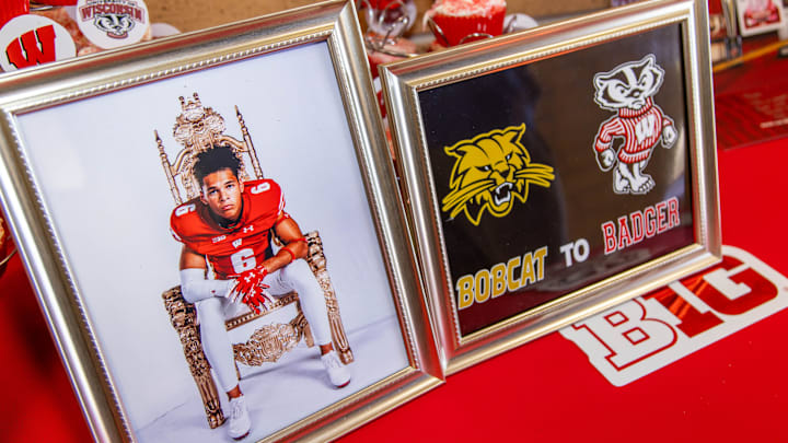 Buchholz High School football players Elijah Daniels, Cain McDonald, and Nicholas Clayton, all signed their letters of intent to their respective colleges Wednesday afternoon, December 4, 2024. Daniels signed with Austin Peay, three star defensive lineman McDonald signed with Coastal Carolina University and four star edge rusher Nicholas Clayton signed with Wisconsin at Buchholz High School in Gainesville, FL on Wednesday, December 4, 2024. [Doug Engle/Ocala Star Banner]