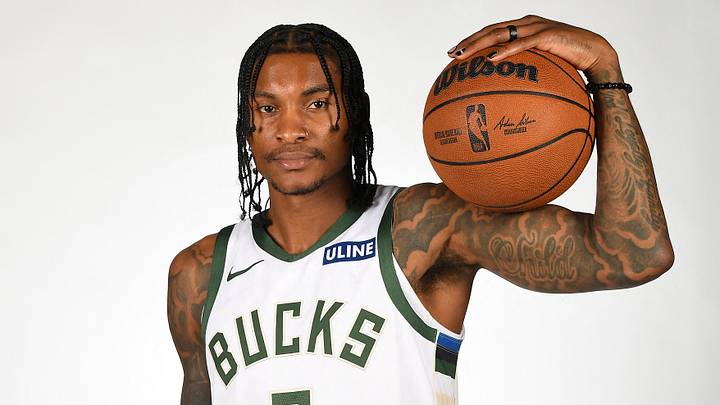 Sep 28, 2026; Milwaukee, WI, USA;  Milwaukee Bucks guard/forward Kevin Porter Jr. (7) poses for a photo during Media Day.  Mandatory Credit: Michael McLoone-Imagn Images