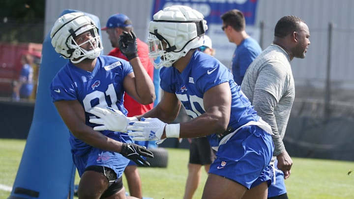 Bills defensive tackle Ed Oliver and edge Greg Rousseau. Bills defensive tackle Ed Oliver and edge Greg Rousseau.