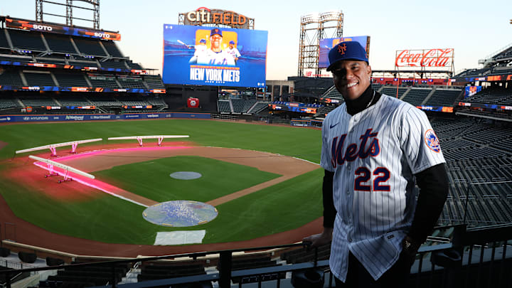 Juan Soto durante su presentación como nuevo jugador de los Mets de Nueva York 