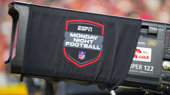 General view of the ESPN Monday night Football logo during a game between the Kansas City Chiefs and New Orleans Saints 
