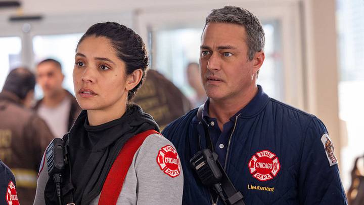 CHICAGO MED -- "Reckoning, Part 2" Episode 1117 -- Pictured: (l-r) Miranda Rae Mayo as Stella Kidd, Taylor Kinney as Kelly Severide CHICAGO MED -- "Reckoning, Part 2" Episode 1117 -- Pictured: (l-r) Miranda Rae Mayo as Stella Kidd, Taylor Kinney as Kelly Severide