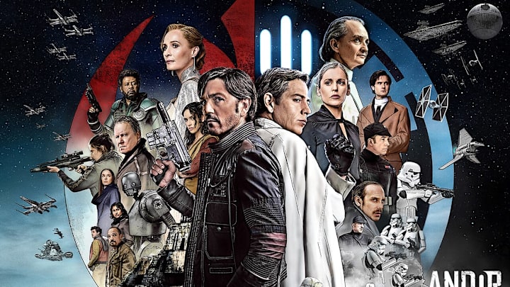 Star Wars: Andor final poster for Season 2 featuring the full cast. Image Credit: StarWars.com