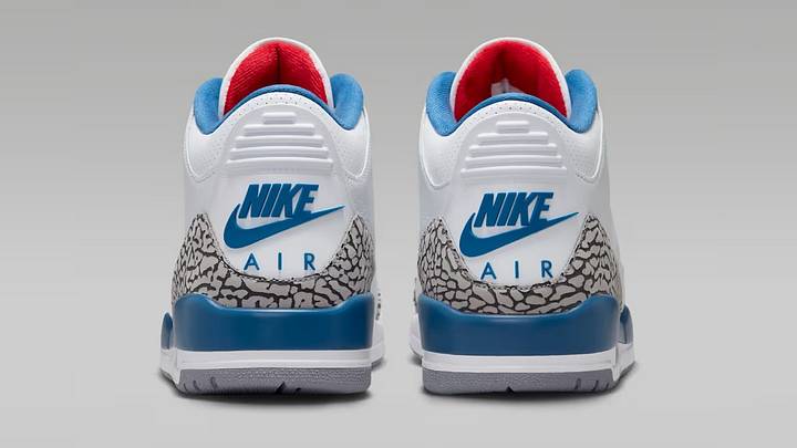 The Air Jordan 3 "True Blue" colorway. The Air Jordan 3 "True Blue" colorway.