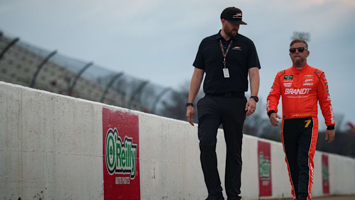 Justin Allgaier will lead the NASCAR O'Reilly Auto Parts Series field to green in Saturday's NFPA 250 at Martinsville.