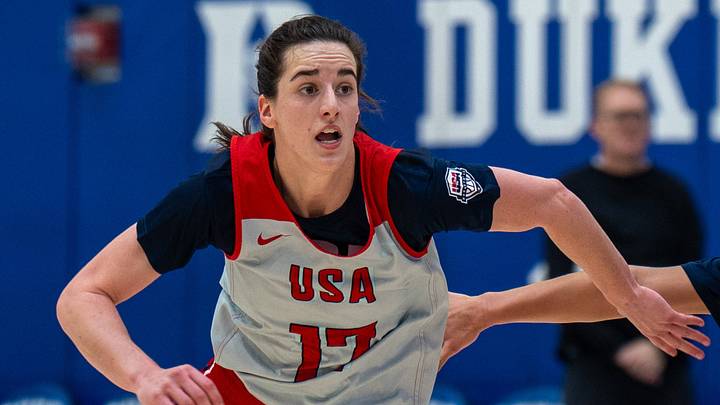 Caitlin Clark unveiled two Nike Caitlin 1 "USA" colorways. Caitlin Clark unveiled two Nike Caitlin 1 "USA" colorways.