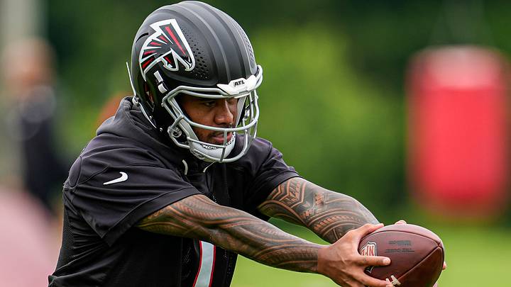 Jun 16, 2026; Atlanta, GA, USA; Atlanta Falcons quarterback Tua Tagovailoa (1) in action on the field during Minicamp. Mandatory Credit: Dale Zanine-Imagn Images Jun 16, 2026; Atlanta, GA, USA; Atlanta Falcons quarterback Tua Tagovailoa (1) in action on the field during Minicamp. Mandatory Credit: Dale Zanine-Imagn Images