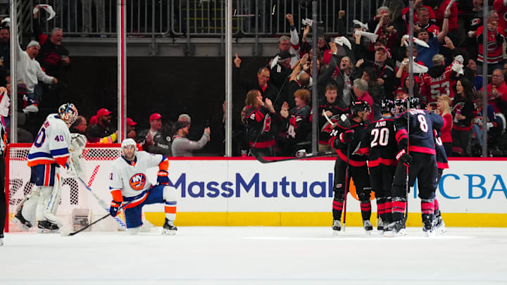 Apr 22, 2024; Raleigh, North Carolina, USA; Carolina Hurricanes left wing Teuvo Teravainen (86)