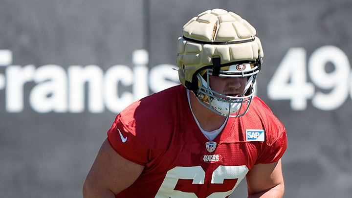 San Francisco 49ers offensive lineman Jarrett Kingston (62)