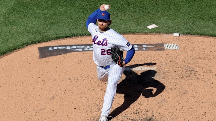 Mar 29, 2026; New York City, New York, USA; New York Mets starting pitcher Nolan McLean (26) pitches against the Pittsburgh Pirates during the fifth inning at Citi Field. Mandatory Credit: Brad Penner-Imagn Images Mar 29, 2026; New York City, New York, USA; New York Mets starting pitcher Nolan McLean (26) pitches against the Pittsburgh Pirates during the fifth inning at Citi Field. Mandatory Credit: Brad Penner-Imagn Images
