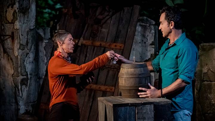 "Quick on the Draw" - Denise Stapley hands over the Hidden Immunity Idol to Jeff Probst at Tribal Council on the Sixth episode of SURVIVOR: WINNERS AT WAR, airing Wednesday, March 18 (8:00-9:01 PM, ET/PT) on the CBS Television Network. Photo: Robert Voets/CBS Entertainment ©2020 CBS Broadcasting, Inc. All Rights Reserved "Quick on the Draw" - Denise Stapley hands over the Hidden Immunity Idol to Jeff Probst at Tribal Council on the Sixth episode of SURVIVOR: WINNERS AT WAR, airing Wednesday, March 18 (8:00-9:01 PM, ET/PT) on the CBS Television Network. Photo: Robert Voets/CBS Entertainment ©2020 CBS Broadcasting, Inc. All Rights Reserved