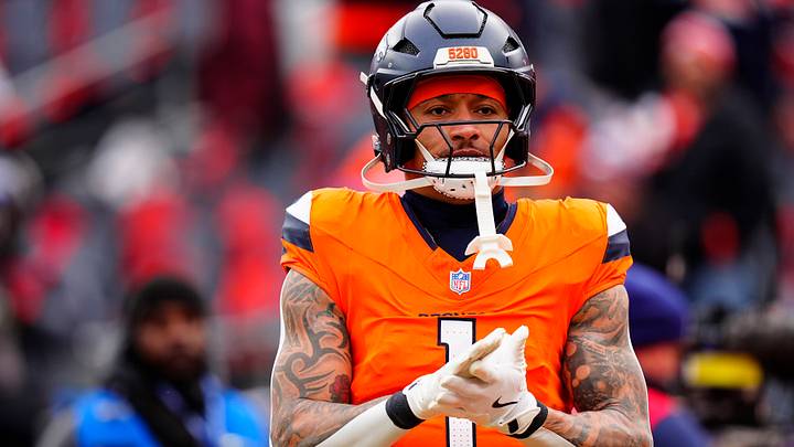 Jan 25, 2026; Denver, CO, USA; Denver Broncos tight end Evan Engram (1) practices before the 2026 AFC Championship Game at Empower Field at Mile High. Mandatory Credit: Ron Chenoy-Imagn Images Jan 25, 2026; Denver, CO, USA; Denver Broncos tight end Evan Engram (1) practices before the 2026 AFC Championship Game at Empower Field at Mile High. Mandatory Credit: Ron Chenoy-Imagn Images
