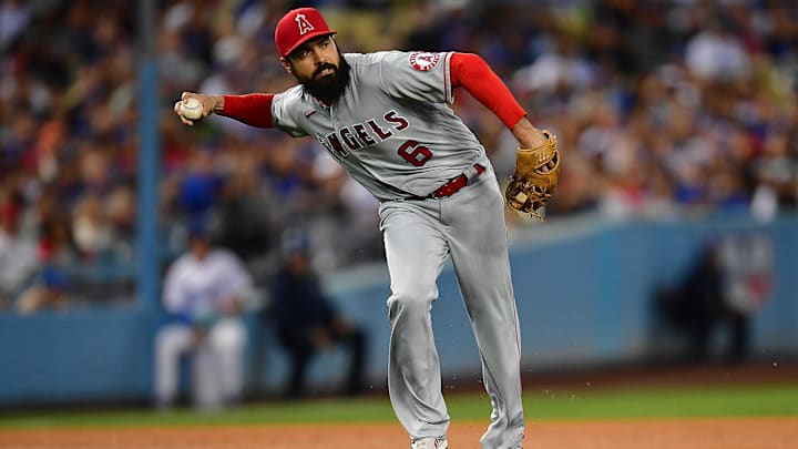 Jun 14, 2022; Los Angeles, California, USA; Los Angeles Angels third baseman Anthony Rendon (6)
