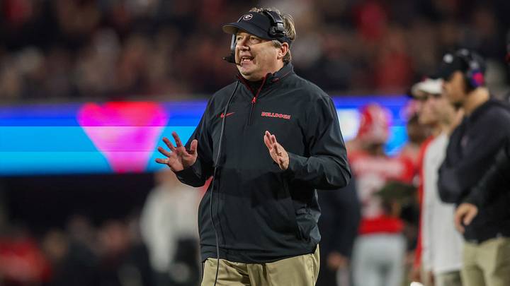 Nov 16, 2024; Athens, Georgia, USA; Georgia Bulldogs head coach Kirby Smart on the sideline against the Tennessee Volunteers in the second quarter at Sanford Stadium. Mandatory Credit: Brett Davis-Imagn Images Nov 16, 2024; Athens, Georgia, USA; Georgia Bulldogs head coach Kirby Smart on the sideline against the Tennessee Volunteers in the second quarter at Sanford Stadium. Mandatory Credit: Brett Davis-Imagn Images