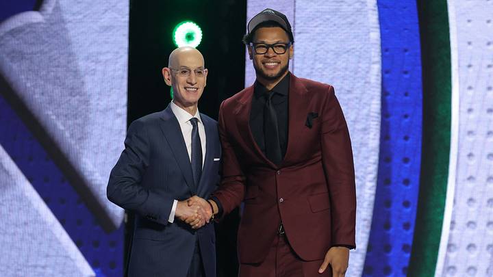 Jun 23, 2026; New York, NY, USA; NBA commissioner Adam Silver greets the twenty eighth pick in the 2026 NBA draft, Iowa State forward Joshua Jefferson after he was selected by the Minnesota Timberwolves at Barclays Center. Jun 23, 2026; New York, NY, USA; NBA commissioner Adam Silver greets the twenty eighth pick in the 2026 NBA draft, Iowa State forward Joshua Jefferson after he was selected by the Minnesota Timberwolves at Barclays Center.