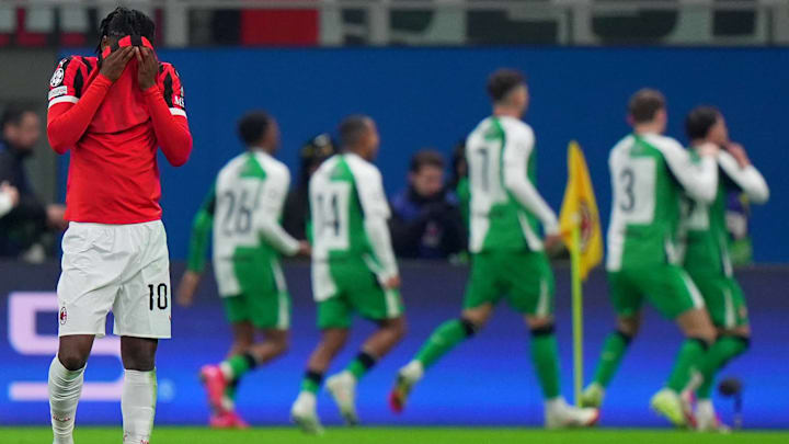 AC Milan were the first team eliminated from the Champions League knockout stage.