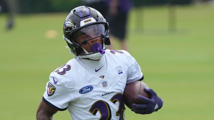 Jul 24, 2025; Owings Mills, MD, USA; Baltimore Ravens cornerback Jaire Alexander (23) runs drills during training camp at the Under Armour Performance Center. Mandatory Credit: Mitch Stringer-Imagn Images Jul 24, 2025; Owings Mills, MD, USA; Baltimore Ravens cornerback Jaire Alexander (23) runs drills during training camp at the Under Armour Performance Center. Mandatory Credit: Mitch Stringer-Imagn Images
