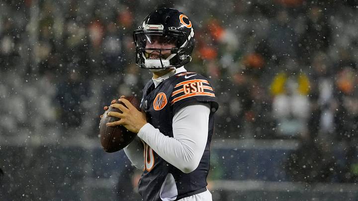 Chicago Bears quarterback Caleb Williams (18) warms up prior to an NFC Wild Card Round game against the Green Bay Packers at Soldier Field. Chicago Bears quarterback Caleb Williams (18) warms up prior to an NFC Wild Card Round game against the Green Bay Packers at Soldier Field.