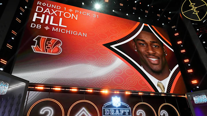 Apr 28, 2022; Las Vegas, NV, USA; Michigan defensive back Daxton Hill is announced as the