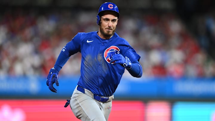 Chicago Cubs outfielder Cody Bellinger runs after hitting a triple against the Philadelphia Phillies on Sept. 24 at Citizens Bank Park.