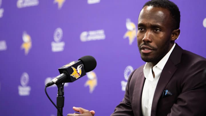 Vikings GM Kwesi Adofo-Mensah has had a busy offseason. Vikings GM Kwesi Adofo-Mensah has had a busy offseason.