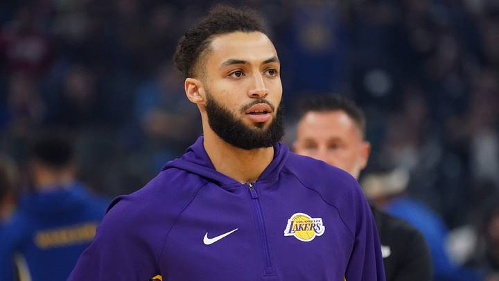 Oct 5, 2025; San Francisco, California, USA; Los Angeles Lakers forward Anton Watson (28) warms up before the game against the Golden State Warriors at Chase Center. Mandatory Credit: David Gonzales-Imagn Images Oct 5, 2025; San Francisco, California, USA; Los Angeles Lakers forward Anton Watson (28) warms up before the game against the Golden State Warriors at Chase Center. Mandatory Credit: David Gonzales-Imagn Images