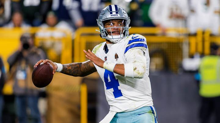 Dallas Cowboys Dak Prescott passes the football against the Green Bay Packers at Lambeau Field Dallas Cowboys Dak Prescott passes the football against the Green Bay Packers at Lambeau Field