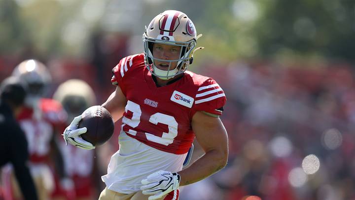 San Francisco 49ers running back Christian McCaffrey (23) during training camp at SAP Performance Facility. 