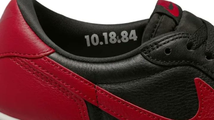 The Air Jordan 1 Low OG "Banned" colorway celebrates the debut of Michael Jordan's signature sneaker line.