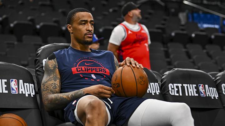 Mar 14, 2026; Inglewood, California, USA; LA Clippers forward-center John Collins (20) on the bench before the game against the Sacramento Kings at Intuit Dome. Mandatory Credit: Jonathan Hui-Imagn Images