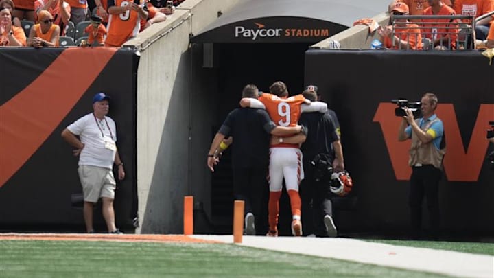 Bengals quarterback Joe Burrow unable to put weight on his ankle after getting injured against the Jaguars.