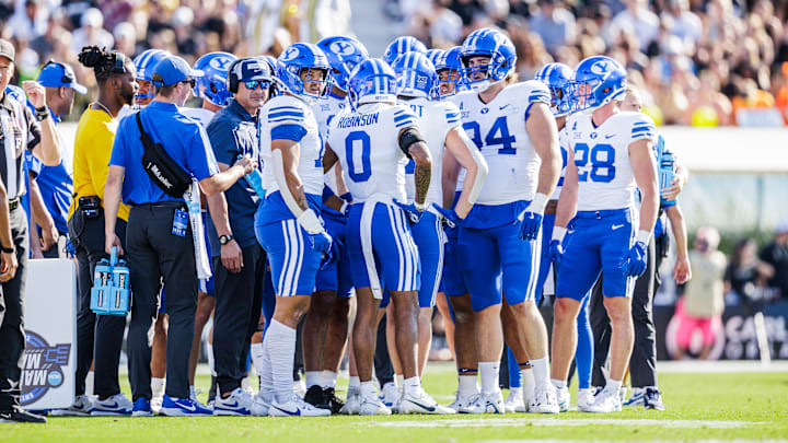 The BYU defense prepares to take the field against UCF