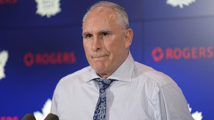 Mar 12, 2026; Toronto, Ontario, CAN; Toronto Maple Leafs head coach Craig Berube during a media conference after a win over the Anaheim Ducks at Scotiabank Arena. Mandatory Credit: John E. Sokolowski-Imagn Images