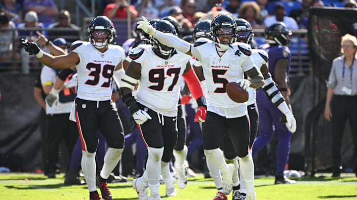 Newly-extended safety Jalen Pitre has been one of the best players on the Houston Texans' stacked defense during the first month of the 2025 NFL Season