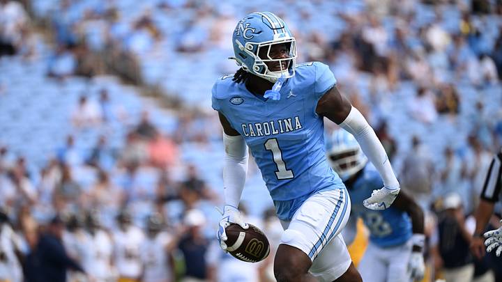 Sep 12, 2026; Chapel Hill, North Carolina, USA; North Carolina Tar Heels defensive back Gregory Smith III (1) reacts after making an inteception in the first quarter at Kenan Stadium. Mandatory Credit: Bob Donnan-Imagn Images Sep 12, 2026; Chapel Hill, North Carolina, USA; North Carolina Tar Heels defensive back Gregory Smith III (1) reacts after making an inteception in the first quarter at Kenan Stadium. Mandatory Credit: Bob Donnan-Imagn Images