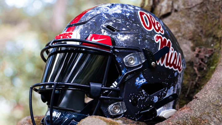 Ole Miss revealed new camouflage helmets earlier this season.