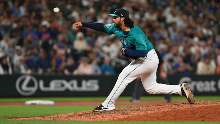 Seattle Mariners reliever Andres Munoz throws during a game against the New York Mets on Aug. 10 at T-Mobile Park.