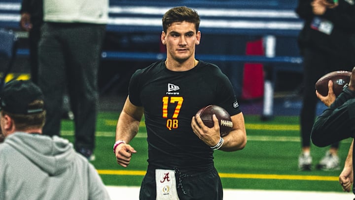 Alabama QB Ty Simpson at the 2026 NFL Combine
