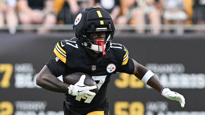 Aug 13, 2026; Pittsburgh, Pennsylvania, USA; Pittsburgh Steelers wide receiver Germie Bernard (17) runs after a catch against the Green Bay Packers during the first half at Acrisure Stadium. Mandatory Credit: Barry Reeger-Imagn Images Aug 13, 2026; Pittsburgh, Pennsylvania, USA; Pittsburgh Steelers wide receiver Germie Bernard (17) runs after a catch against the Green Bay Packers during the first half at Acrisure Stadium. Mandatory Credit: Barry Reeger-Imagn Images