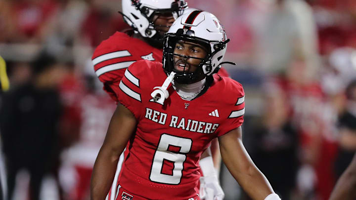 Texas Tech Red Raiders wide receiver Kelby Valsin (6) lines up to run a play against the Arkansas-Pine Bluff Golden Lions in the second half at Jones AT&T Stadium. 