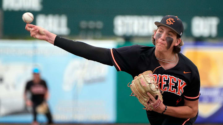 Spruce Creek pitcher Garrett Grant throws during a game against Windermere in March. Last week, he struck out 12 and allowed just four hits in six innings to pick up the win and guide the Hawks past St. Johns Creekside in Game 2 of their Class 7A, Region 1 semifinal series.