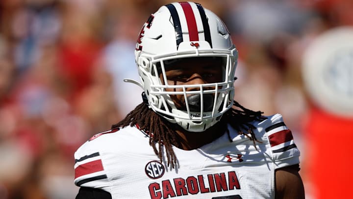 Oct 12, 2024; Tuscaloosa, Alabama, USA; South Carolina Gamecocks defensive tackle T.J. Sanders (90) during the first half at Bryant-Denny Stadium. Mandatory Credit: Butch Dill-Imagn Images Oct 12, 2024; Tuscaloosa, Alabama, USA; South Carolina Gamecocks defensive tackle T.J. Sanders (90) during the first half at Bryant-Denny Stadium. Mandatory Credit: Butch Dill-Imagn Images