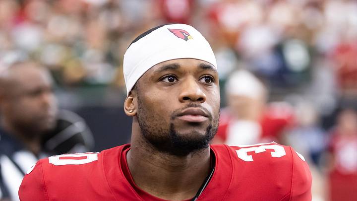 Oct 19, 2025; Glendale, Arizona, USA; Arizona Cardinals cornerback Darren Hall (30) against the Green Bay Packers at State Farm Stadium. Mandatory Credit: Mark J. Rebilas-Imagn Images