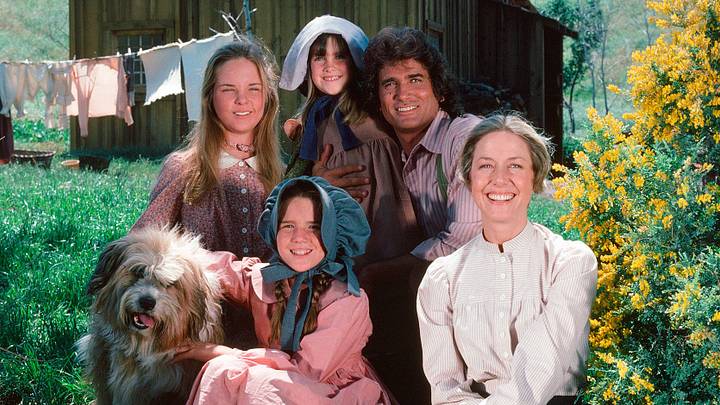 Melissa Sue Anderson as Mary Ingalls Kendall, Lindsay or Sydney Greenbush as Carrie Ingalls,Michael Landon as Charles Philip Ingalls, Karen Grassle as Caroline Quiner Holbrook Ingalls, Melissa Gilbert as Laura Ingalls Wilder in Little House on the Prairie